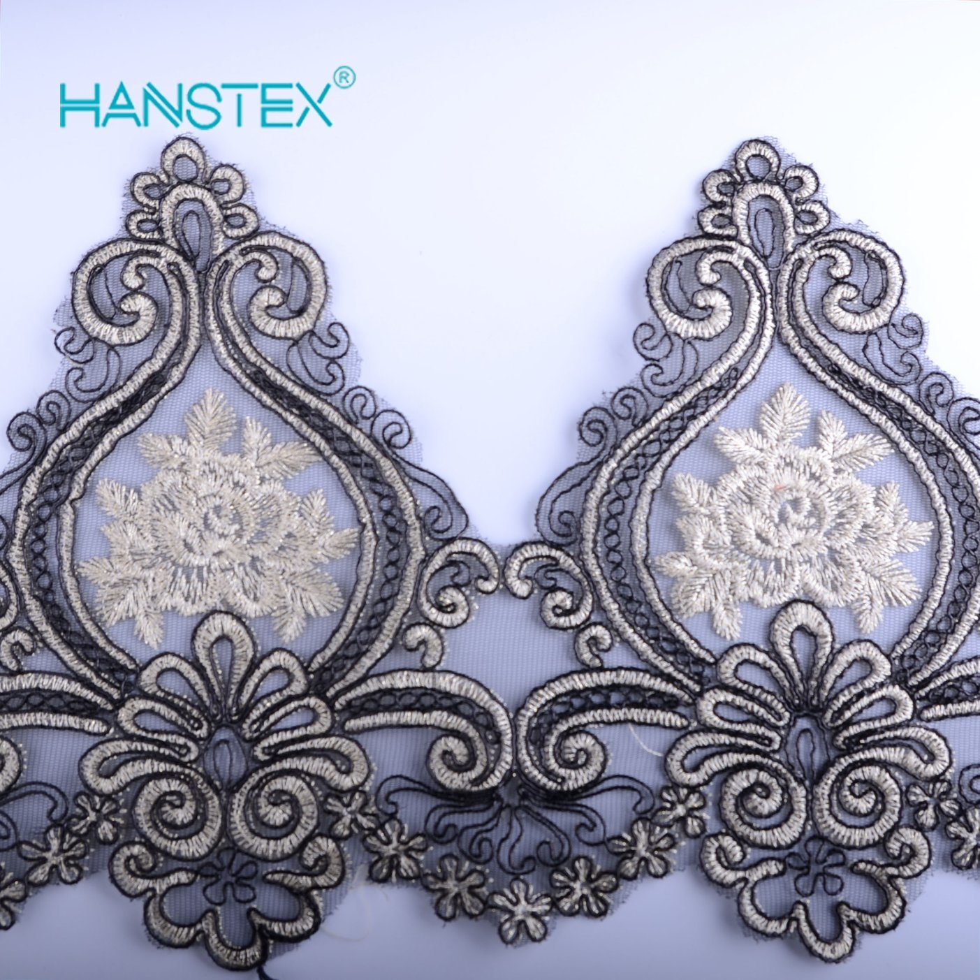 Hans Competitive Price Strong New Design Embroidery Lace on Organza