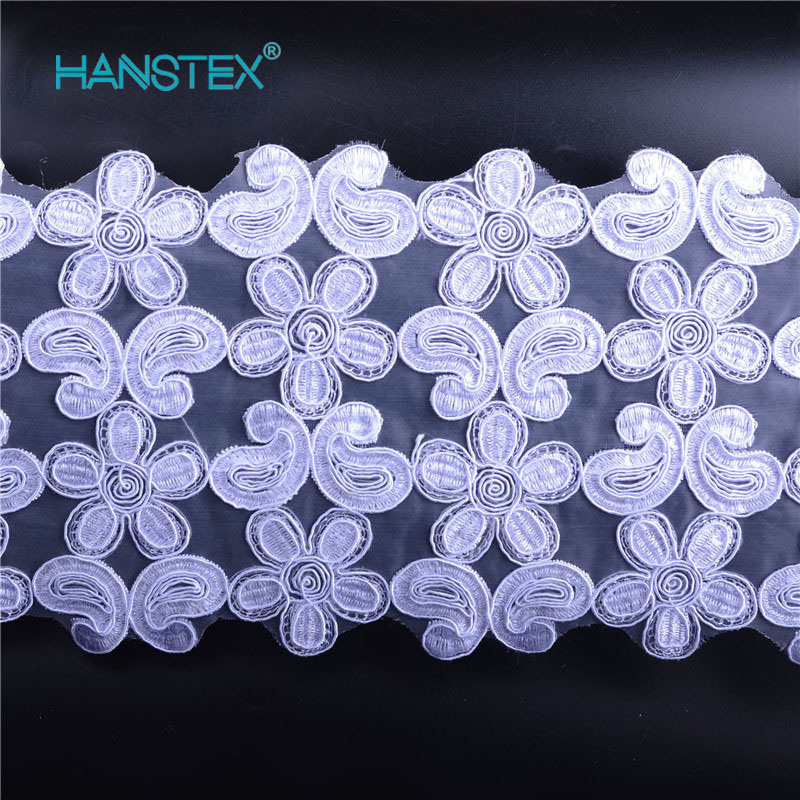 Hans Cheap Wholesale Fashion Beaded Stretch Lace Fabric