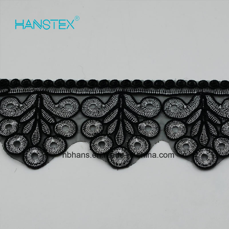 Hans Manufacturers in China Promotional New Design Embroidery Lace on Organza