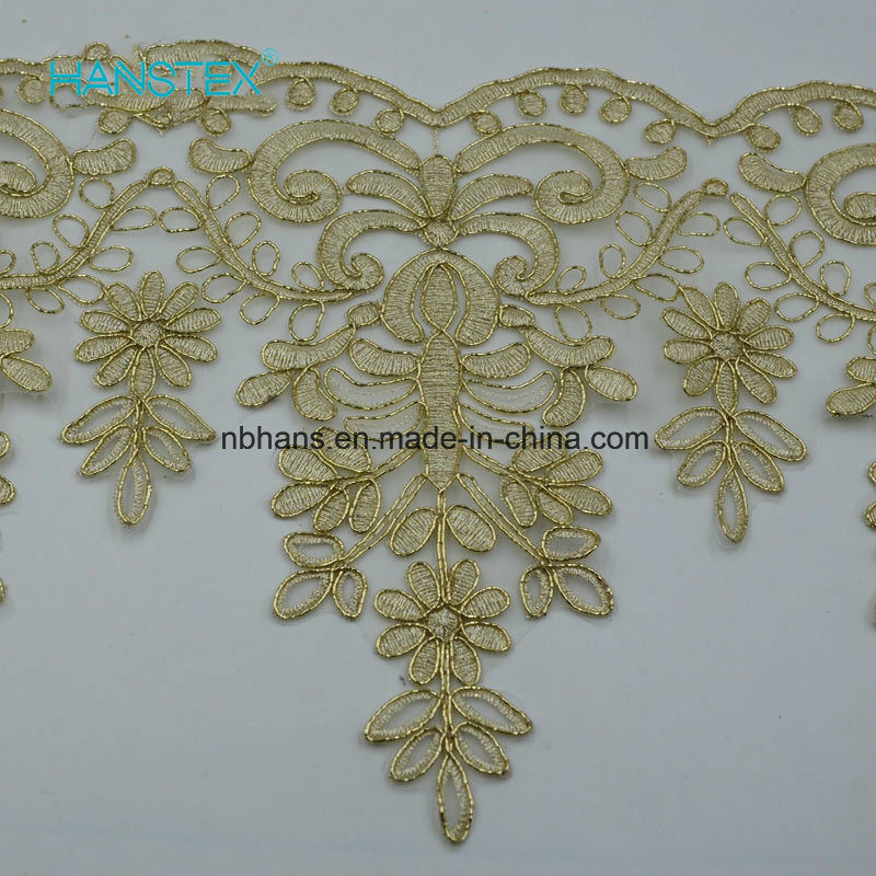 Hans Custom Promotion New Design Embroidery Lace on Organza