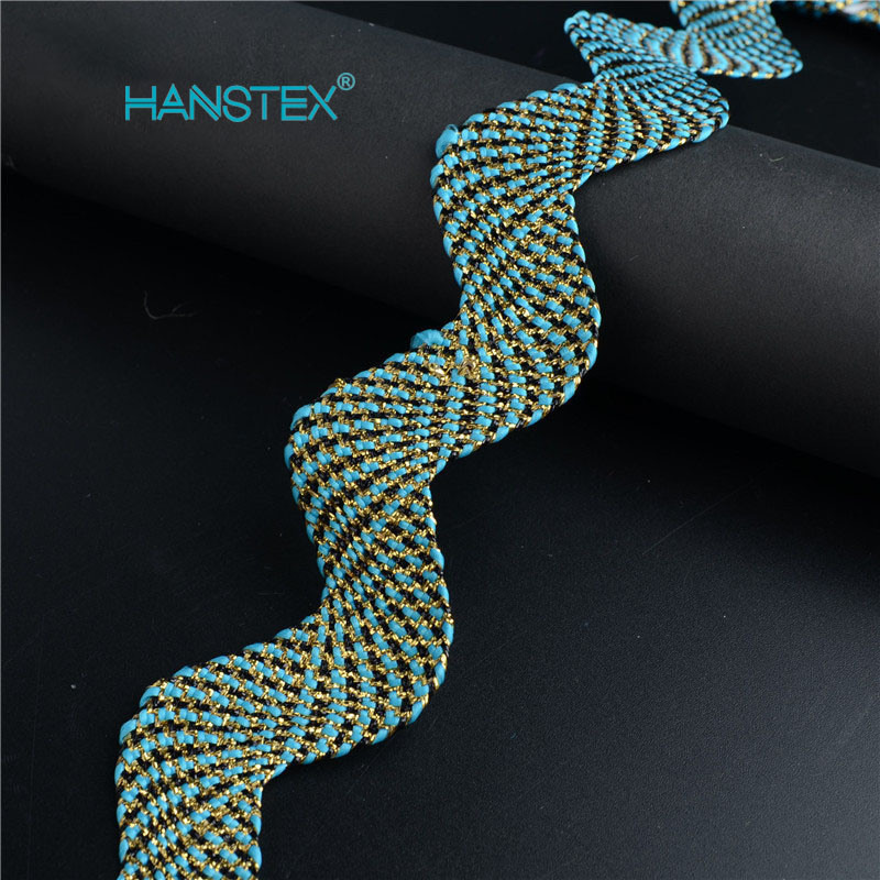 PP Zig-Zag Tape with Single Colors with Metallic Rick Rack Trim for Sewing Projects
